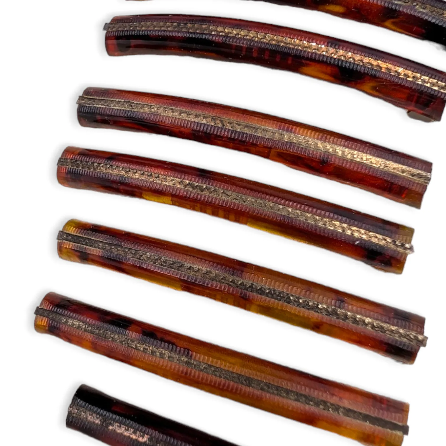 SALE - Vintage 1960's Tortoise Shell Effect Hair Clips - Full Card