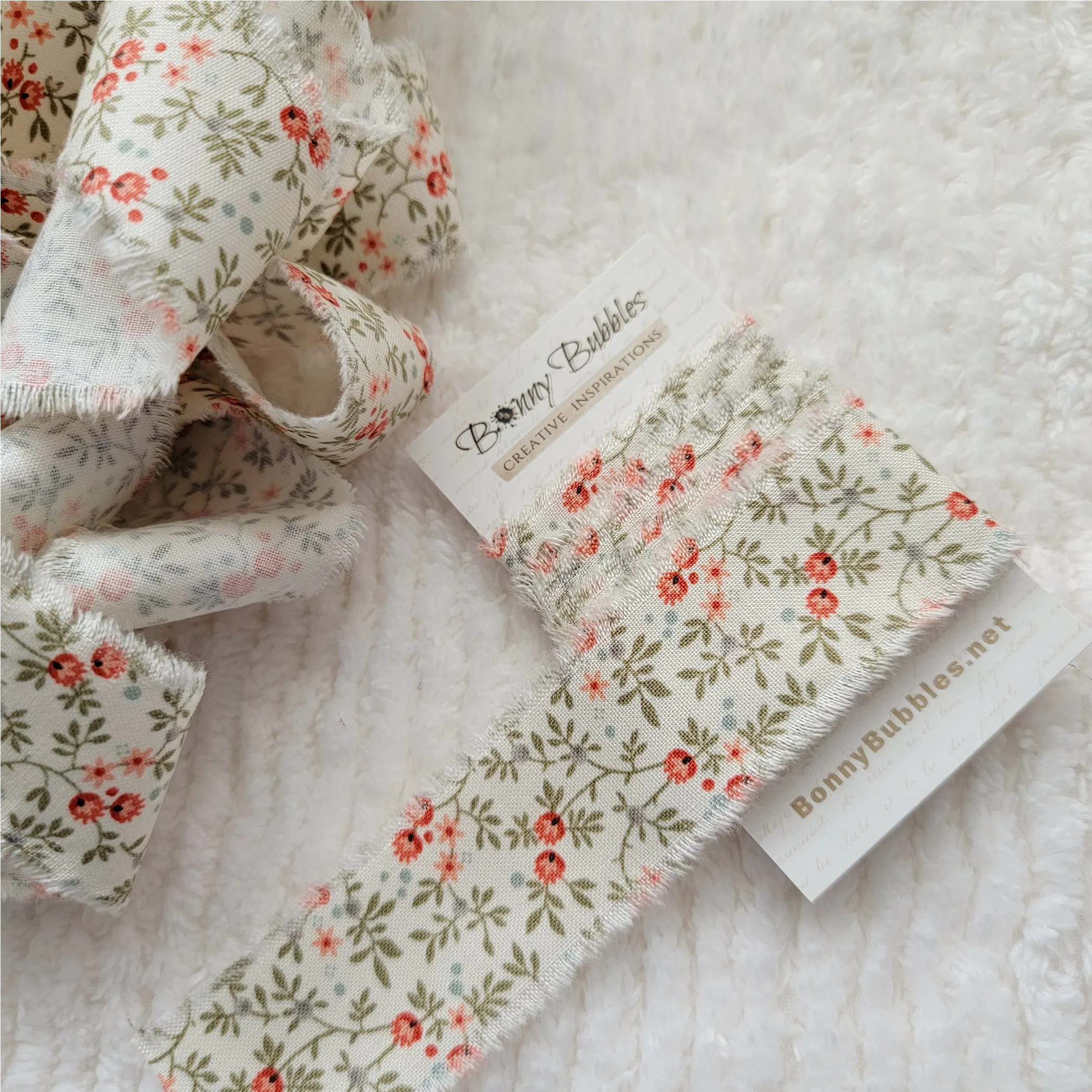 Shabby Fabric Ribbon, 1 yrd - Floral