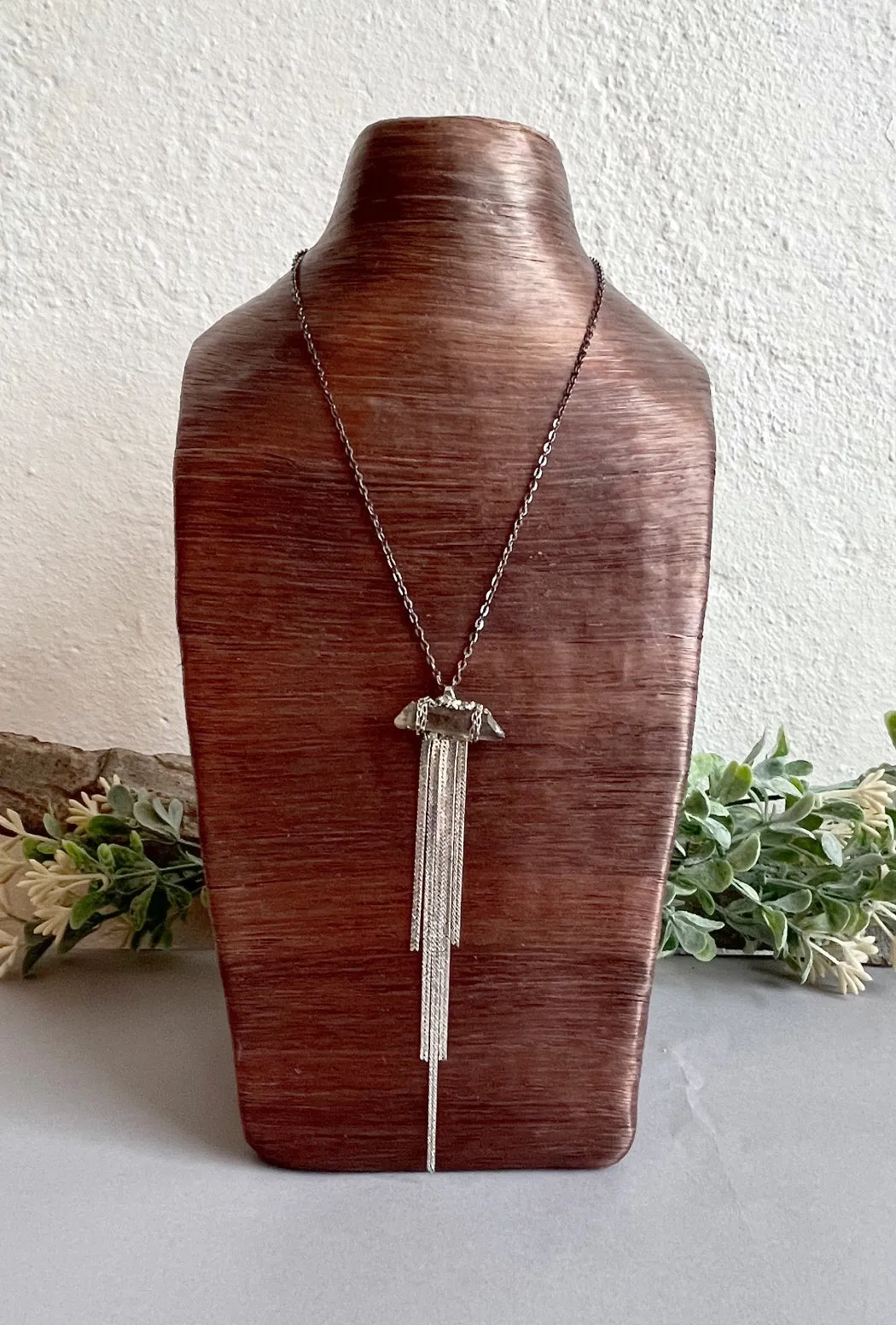 Smoke Quartz Fringe Necklace