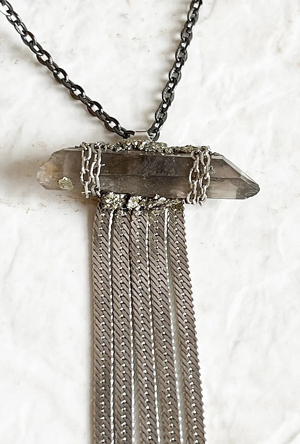 Smoke Quartz Fringe Necklace