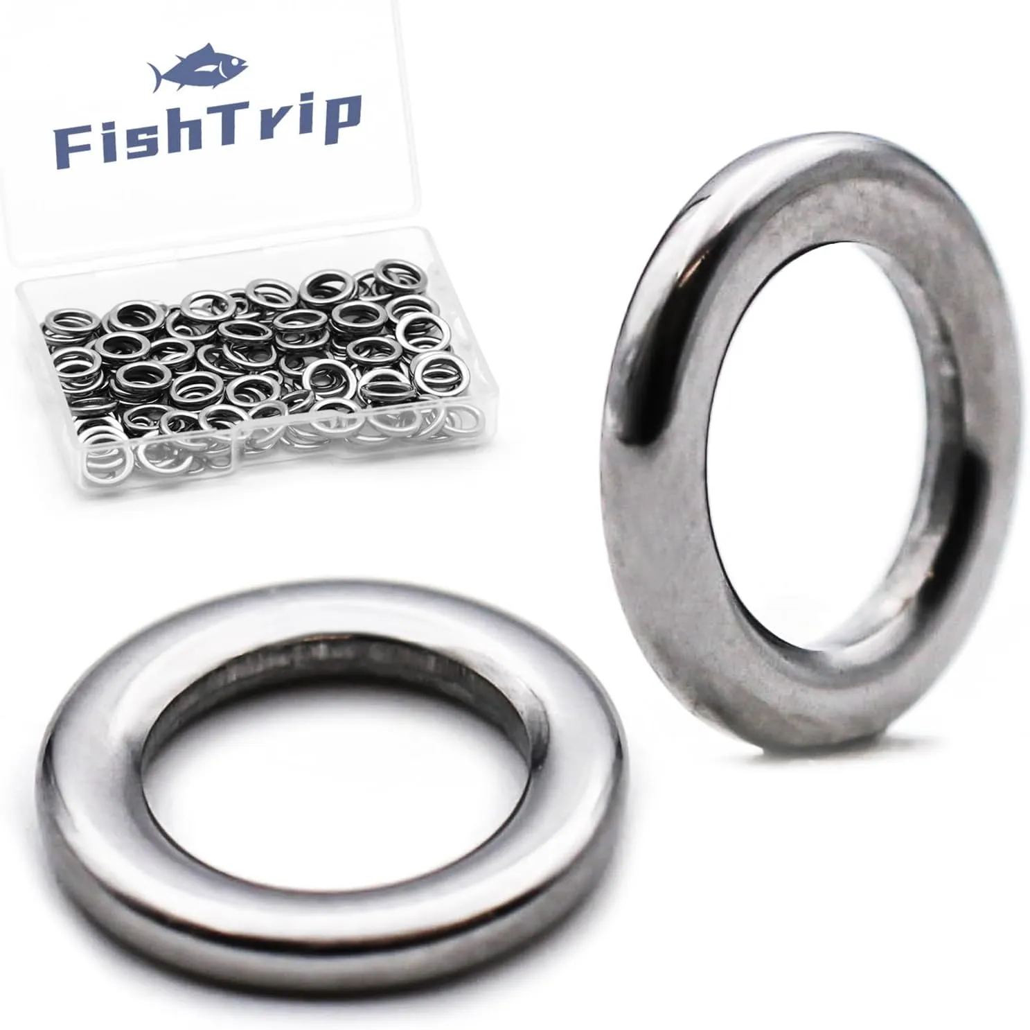 Solid Rings Fishing 50Pcs - Stainless Steel Ring for Assist Hooks Jigs Butterfly Rigs Saltwater Freshwater