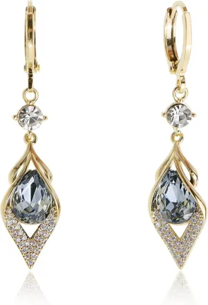 Sonateomber Small Hoop Dangle Earrings for Women, Trendy Dainty Rhinestone CZ Dangling Prom Wedding Leaf Flower Snowflake Butterfly Starfish Fashion Jewelry Gift