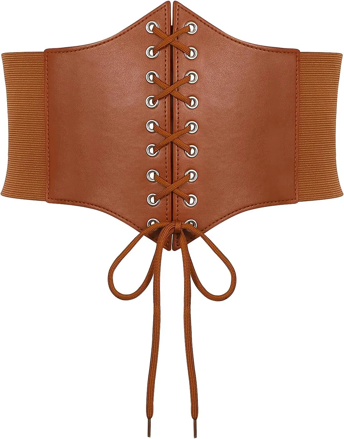 SUOSDEY Lace-up Cinch Bustiers Corset Belt for Women, Elastic Tie Waspie Wide Costume Waist Belt for Renaissance Halloween