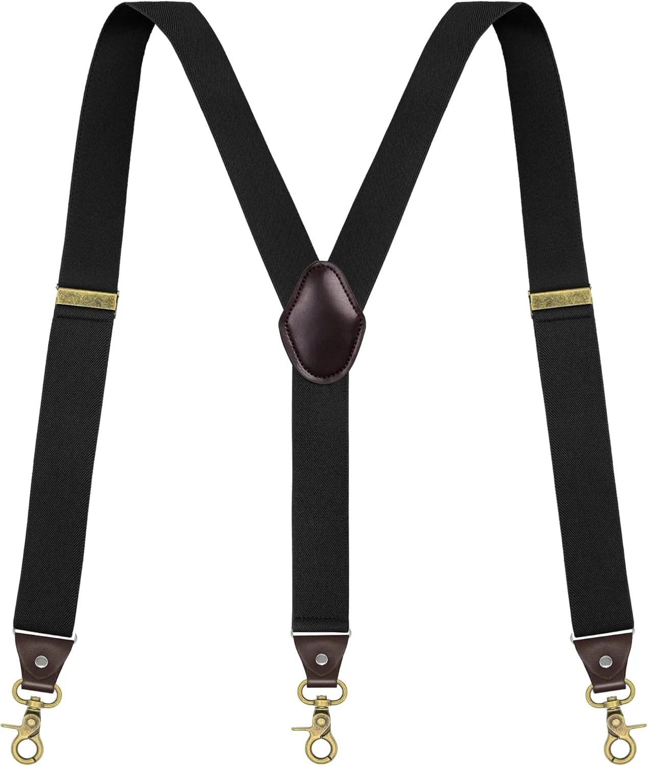 Suspenders for Men, Adjustable Suspenders Gold Clip with Elastic Straps Y-Back Construction Heavy Duty for Work