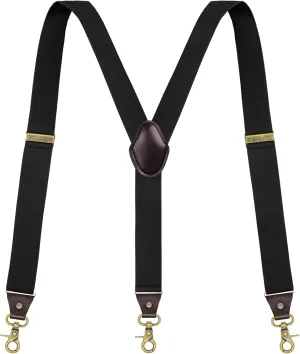 Suspenders for Men, Adjustable Suspenders Gold Clip with Elastic Straps Y-Back Construction Heavy Duty for Work