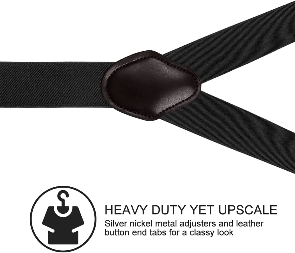 Suspenders for Men, Adjustable Suspenders Gold Clip with Elastic Straps Y-Back Construction Heavy Duty for Work