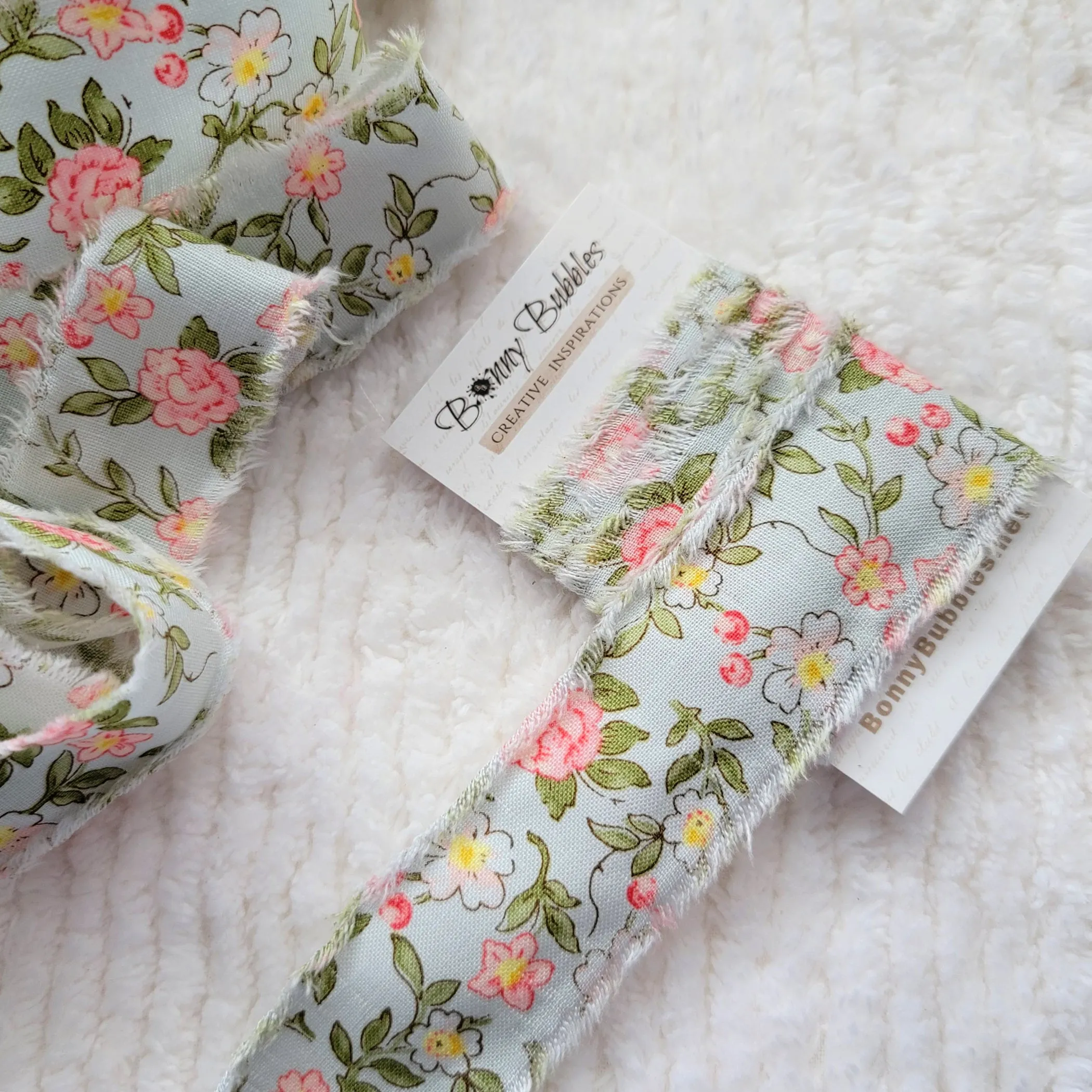 Torn Fabric Ribbon, 1 yrd - Floral