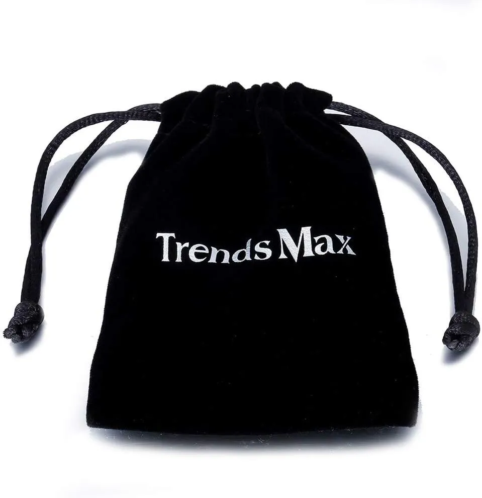 Trendsmax Initial Letter Pendant Necklace Mens Womens Capital Letter White Gold Plated A Z Stainless Steel Box Chain 22inch