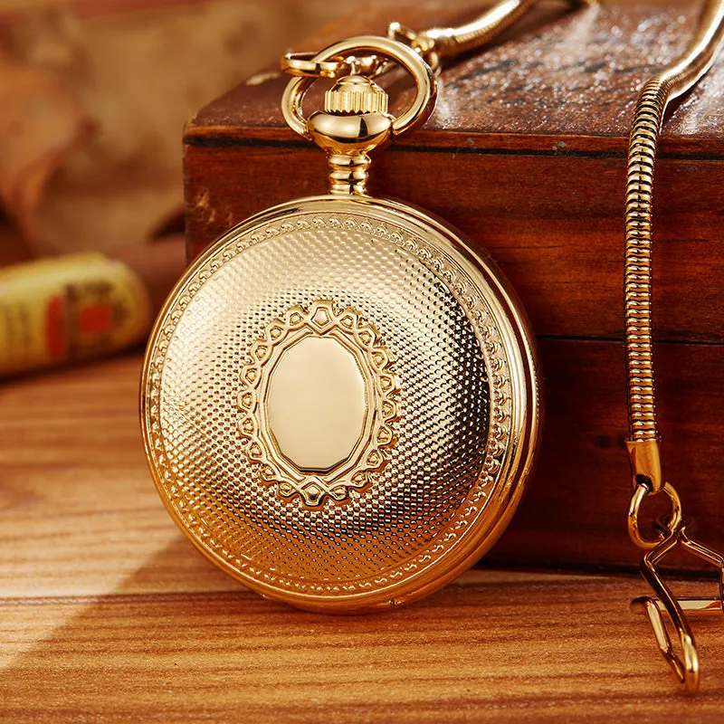 Unisex Vintage Fashion Mechanical Hand Wind Simple Fob Pocket Watch