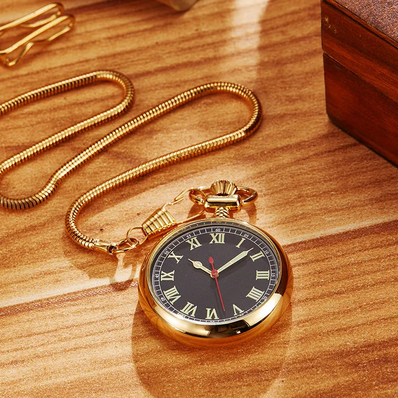 Unisex Vintage Fashion Mechanical Hand Wind Simple Fob Pocket Watch