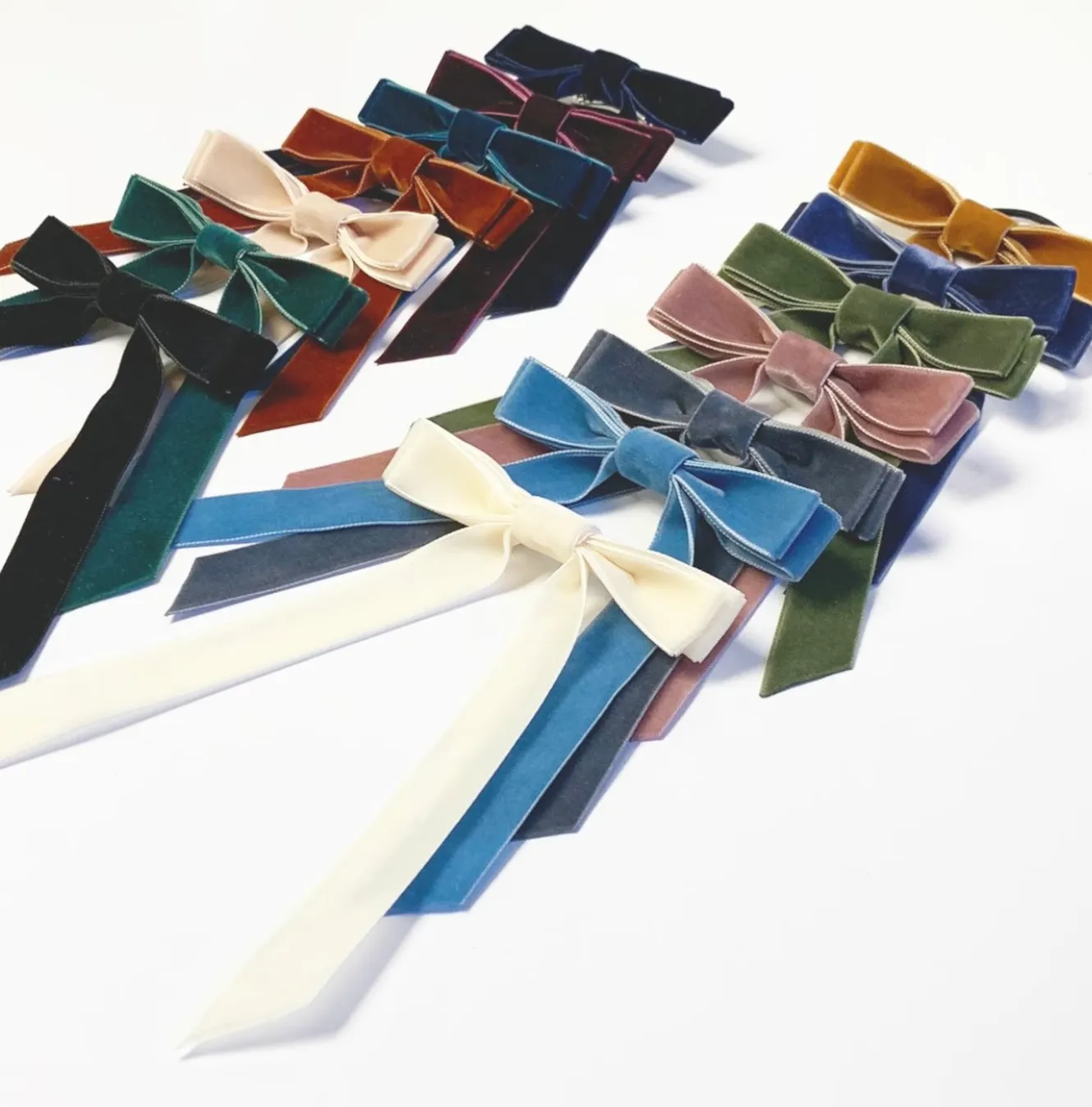 Velvet Long Bow Neck Pin | As Seen in Vouge | Bow Brooch | Luxury Designer Accessories | Made to Order