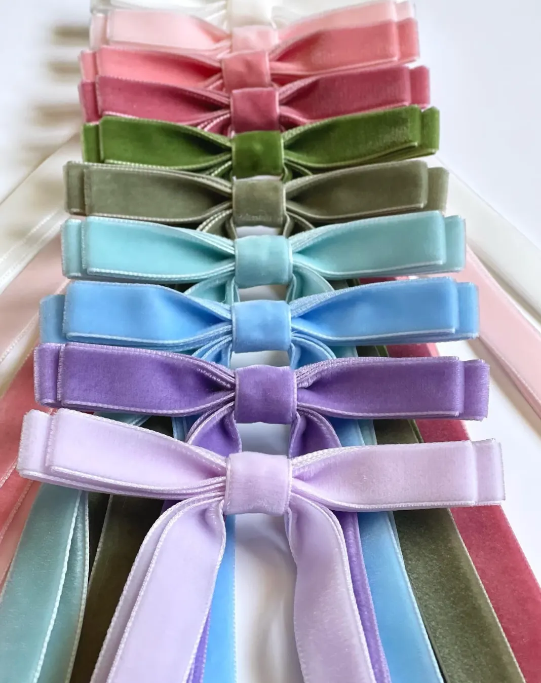 Velvet Skinny Long Bow | Bridesmaid Bows | Bow Clip Barrette Hair Ties | Luxury Designer Hair Bows | Made to Order