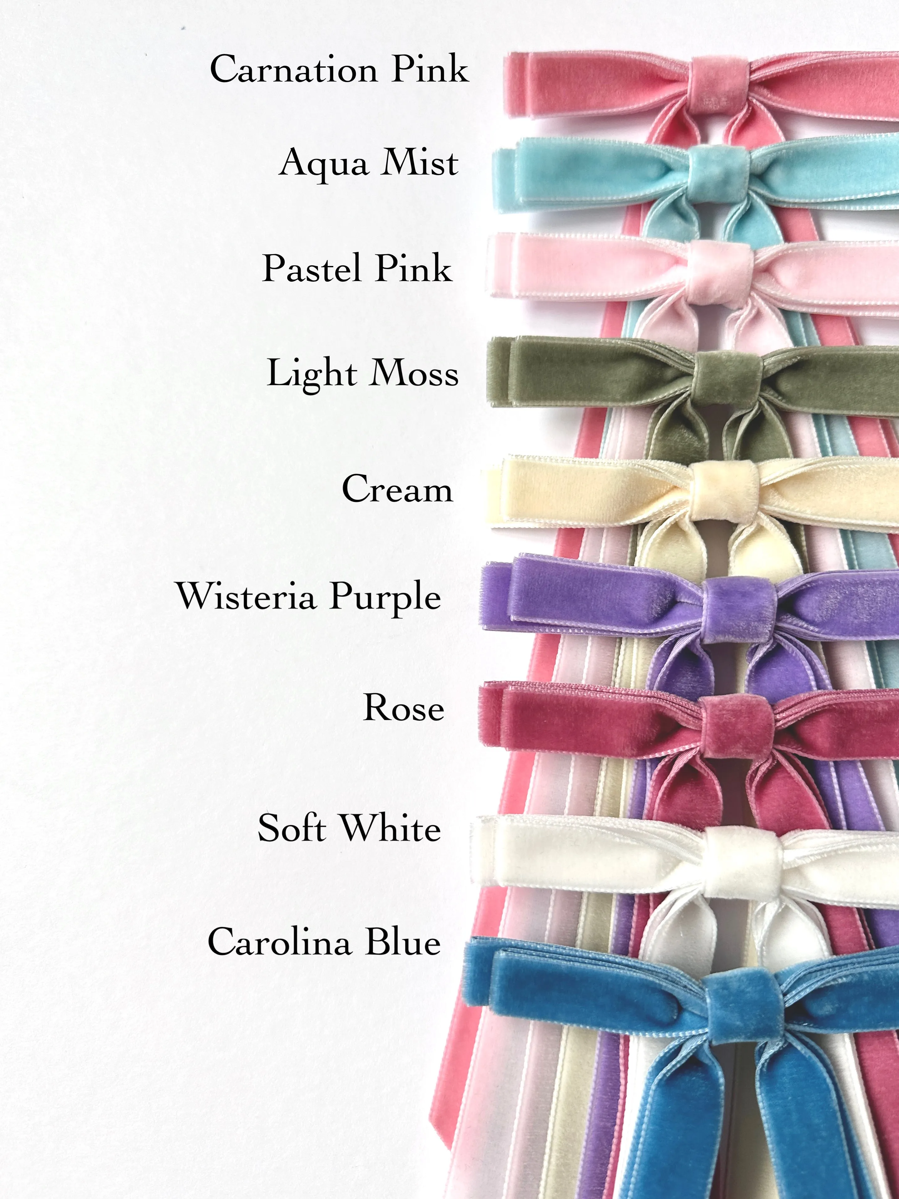 Velvet Skinny Long Bow | Bridesmaid Bows | Bow Clip Barrette Hair Ties | Luxury Designer Hair Bows | Made to Order