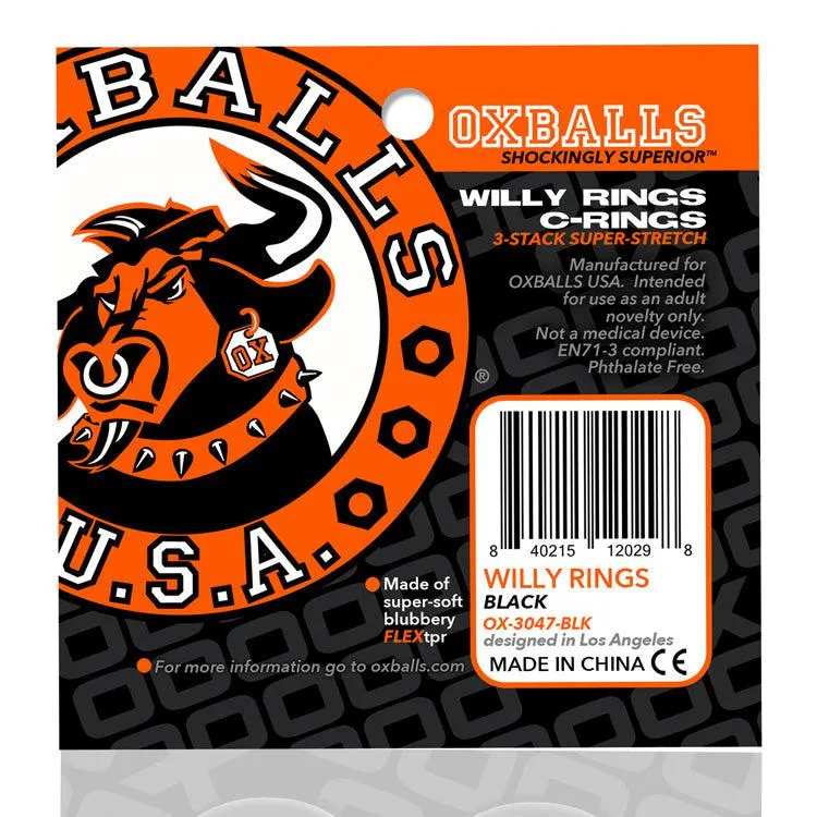 Willy Rings 3-Pack Cockrings - Black